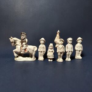 Antique Miniature Bisque Doll Figures Set Of 6